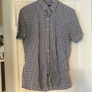 Mens RW&Co short sleeve plaid button down shirt